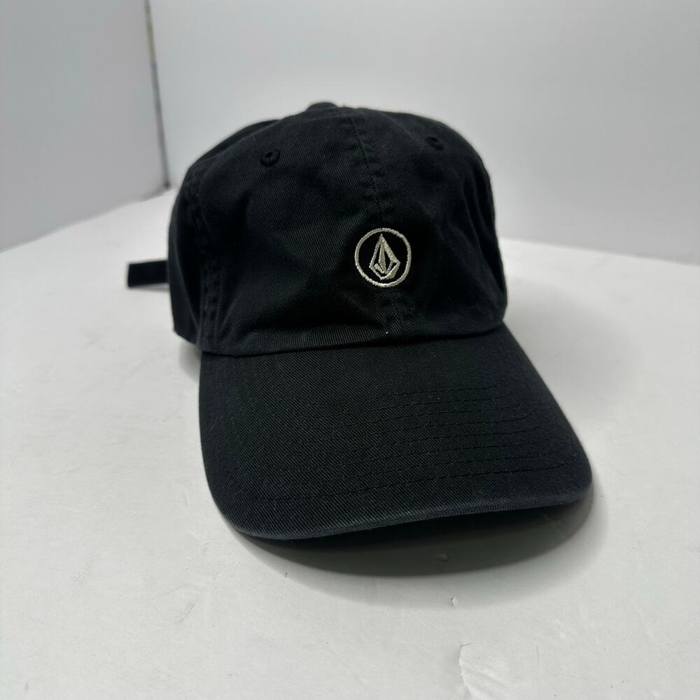 Volcom Black Dad Hat Circle Stone Logo Adjustable Strap Cap One Size Skater